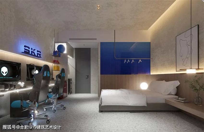设计：潮酷装修解锁电竞新主场CQ9电子平台网站电竞酒店(图1)